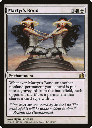 Martyr's Bond [Commander 2011] | Dumpster Cat Games