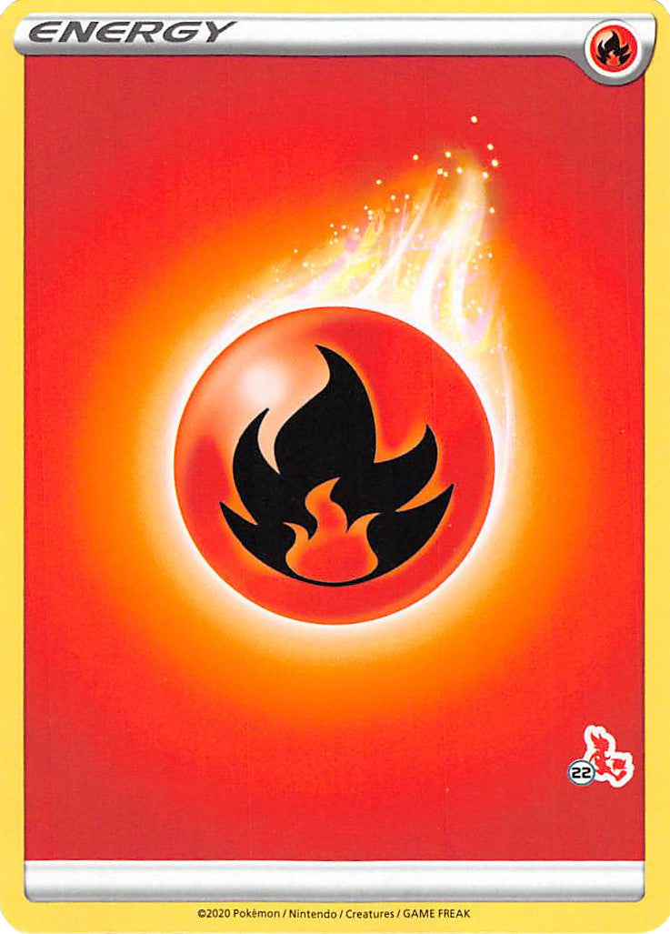 Fire Energy (Cinderace Stamp #22) [Battle Academy 2022] | Dumpster Cat Games