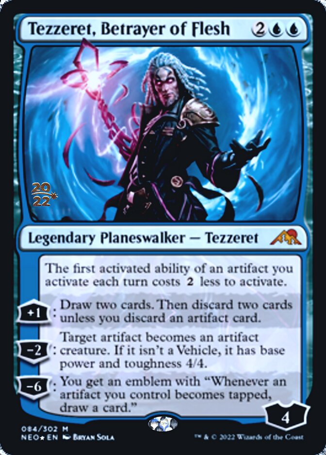 Tezzeret, Betrayer of Flesh [Kamigawa: Neon Dynasty Prerelease Promos] | Dumpster Cat Games