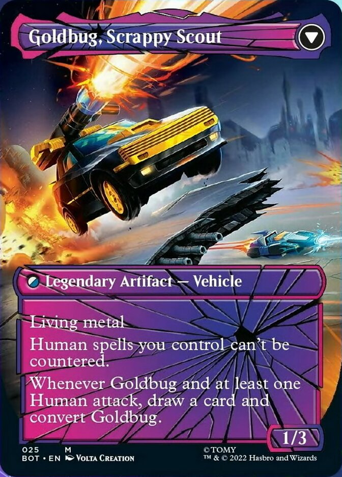 Goldbug, Humanity's Ally // Goldbug, Scrappy Scout (Shattered Glass) [Universes Beyond: Transformers] | Dumpster Cat Games