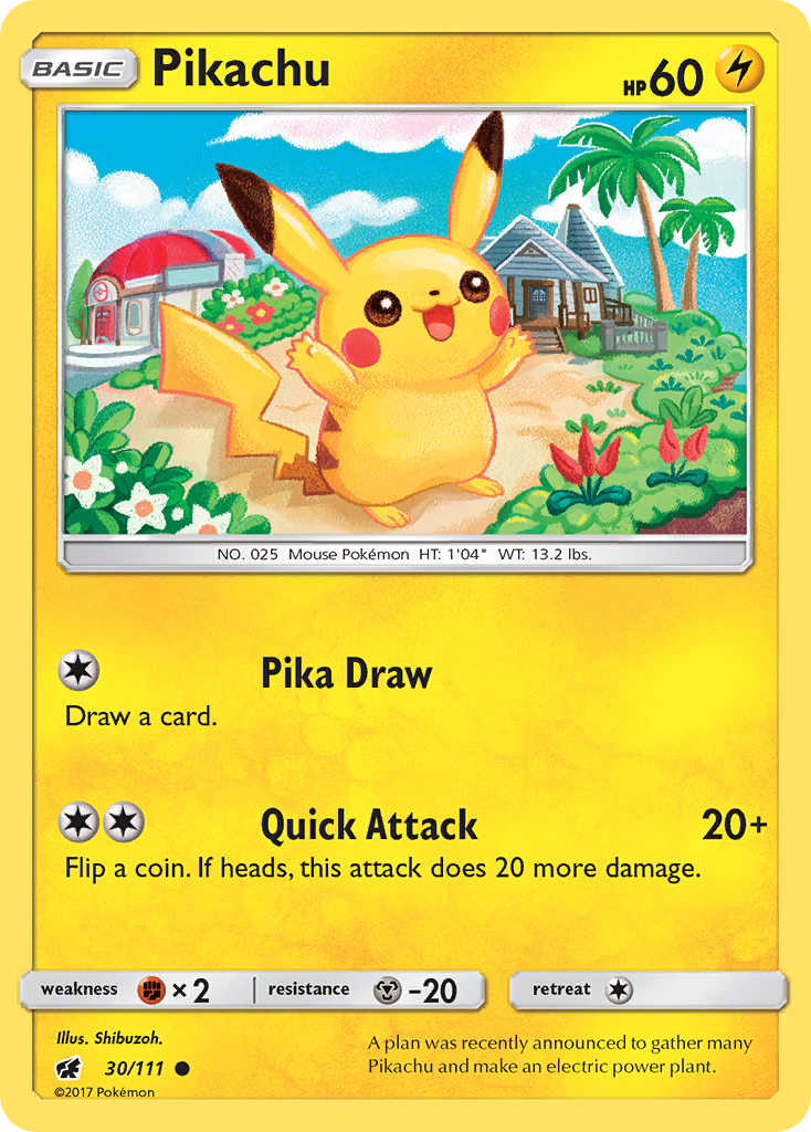 Pikachu (30/111) [Sun & Moon: Crimson Invasion] | Dumpster Cat Games