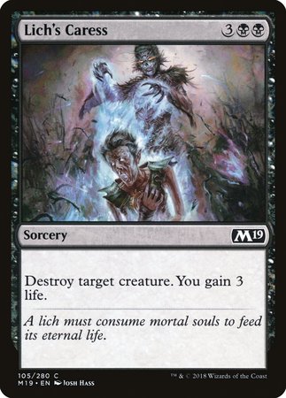 Lich's Caress [Core Set 2019] | Dumpster Cat Games