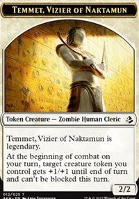 Temmet, Vizier of Naktamun // Zombie Token [Amonkhet Tokens] | Dumpster Cat Games