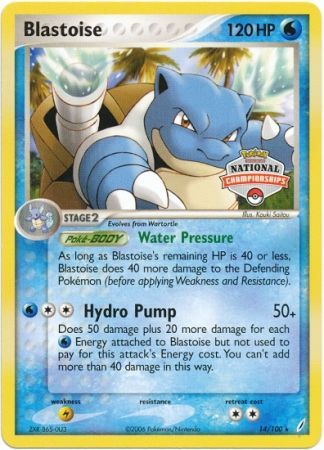 Blastoise (14/100) (National Championship Promo) [EX: Crystal Guardians] | Dumpster Cat Games