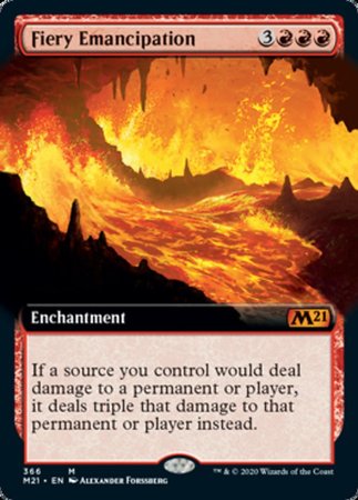 Fiery Emancipation (Extended Art) [Core Set 2021] | Dumpster Cat Games