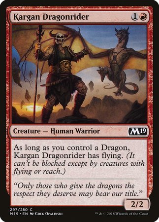 Kargan Dragonrider [Core Set 2019] | Dumpster Cat Games