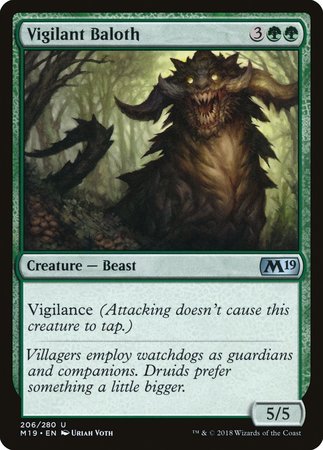 Vigilant Baloth [Core Set 2019] | Dumpster Cat Games