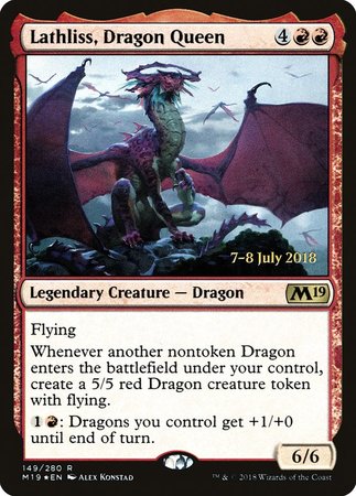 Lathliss, Dragon Queen [Core Set 2019 Promos] | Dumpster Cat Games
