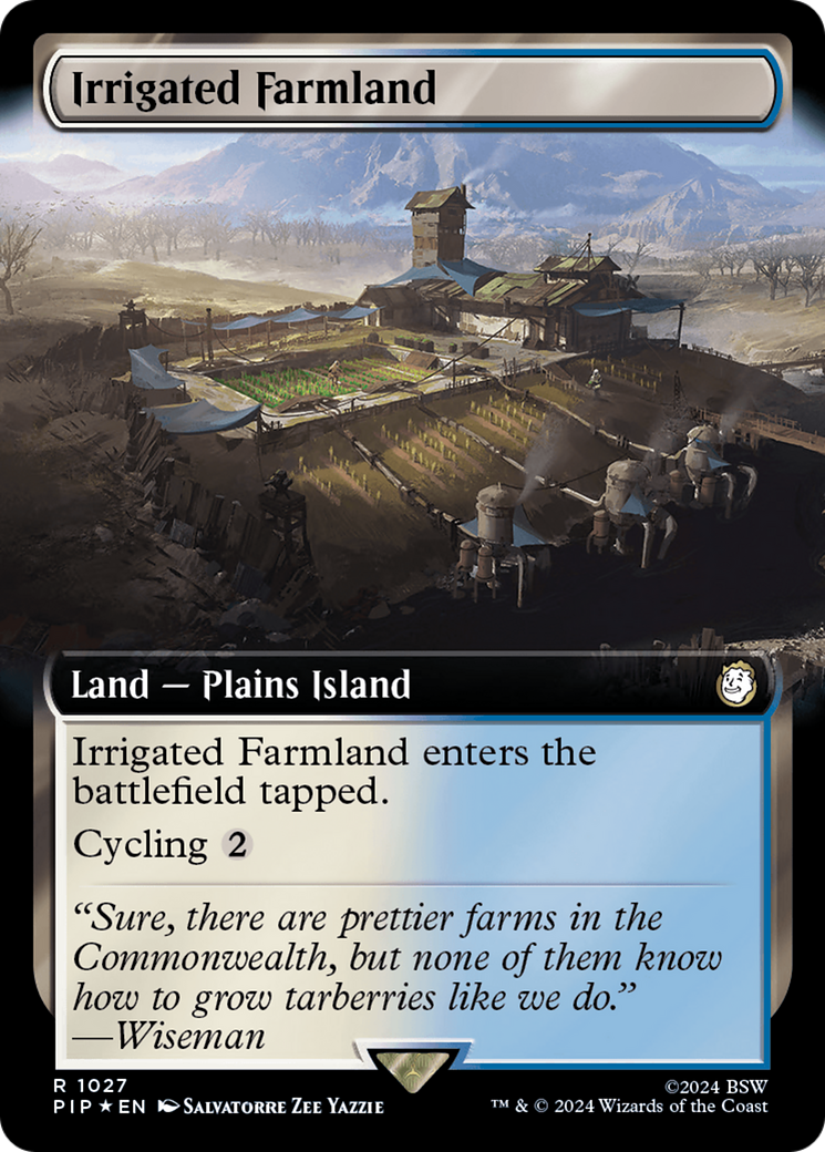 Irrigated Farmland (Extended Art) (Surge Foil) [Fallout] | Dumpster Cat Games