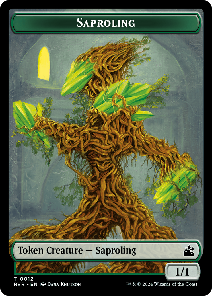 Saproling // Beast Double-Sided Token [Ravnica Remastered Tokens] | Dumpster Cat Games