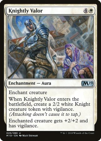 Knightly Valor [Core Set 2019] | Dumpster Cat Games