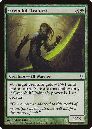 Greenhilt Trainee [New Phyrexia] | Dumpster Cat Games