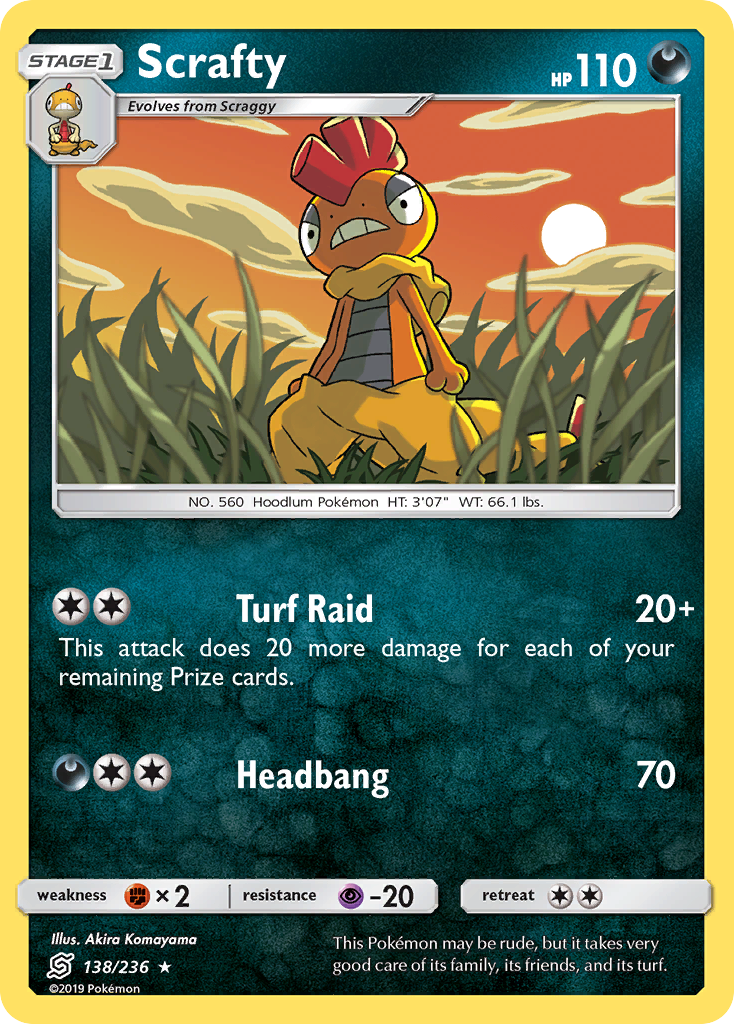 Scrafty (138/236) [Sun & Moon: Unified Minds] | Dumpster Cat Games