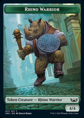 Cat // Rhino Warrior Double-sided Token [Streets of New Capenna Tokens] | Dumpster Cat Games