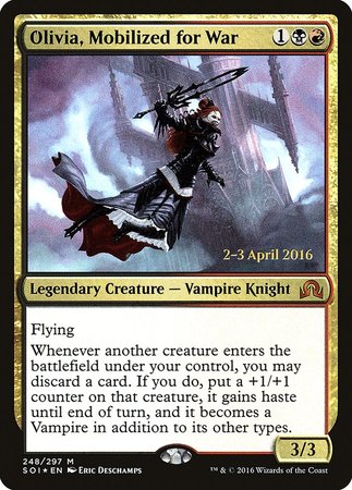 Olivia, Mobilized for War [Shadows over Innistrad Promos] | Dumpster Cat Games