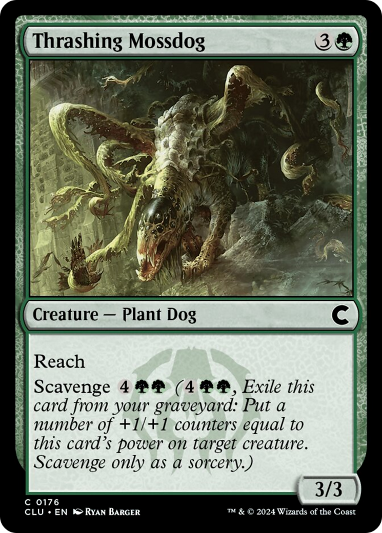 Thrashing Mossdog [Ravnica: Clue Edition] | Dumpster Cat Games