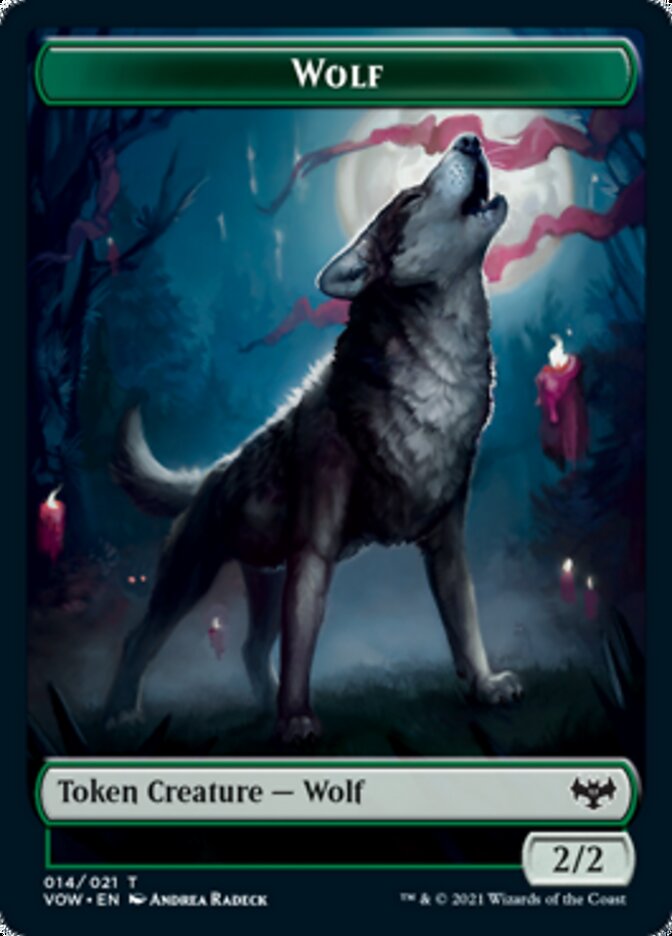 Wolf Token (014) [Innistrad: Crimson Vow Tokens] | Dumpster Cat Games