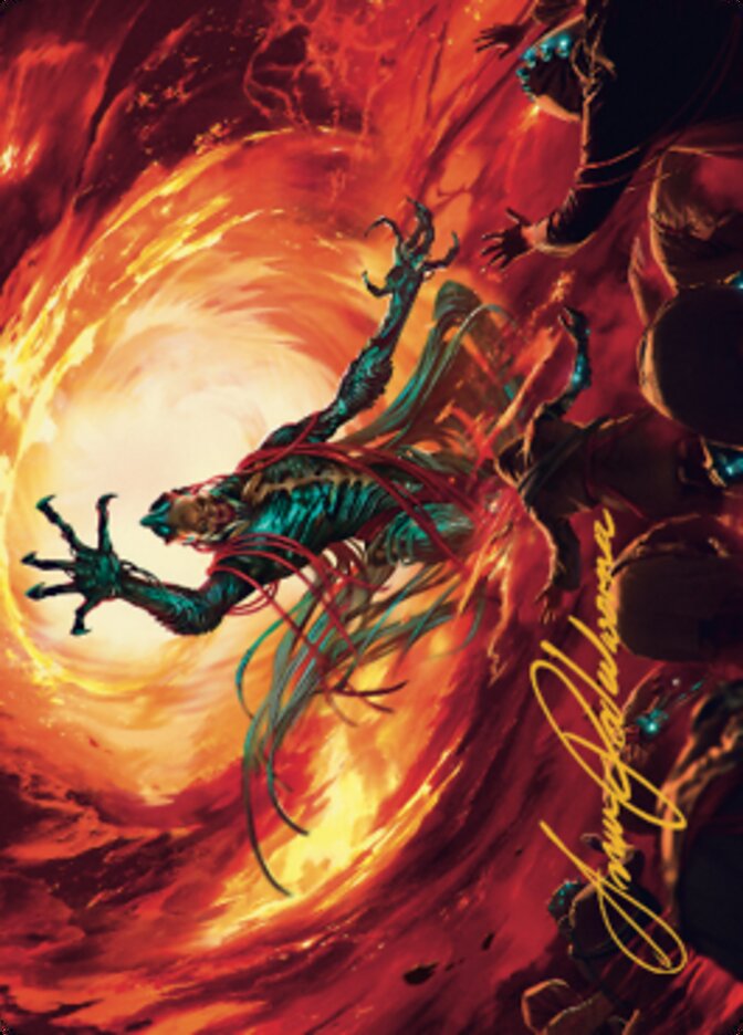 Gix, Yawgmoth Praetor Art Card (Gold-Stamped Signature) [The Brothers' War Art Series] | Dumpster Cat Games