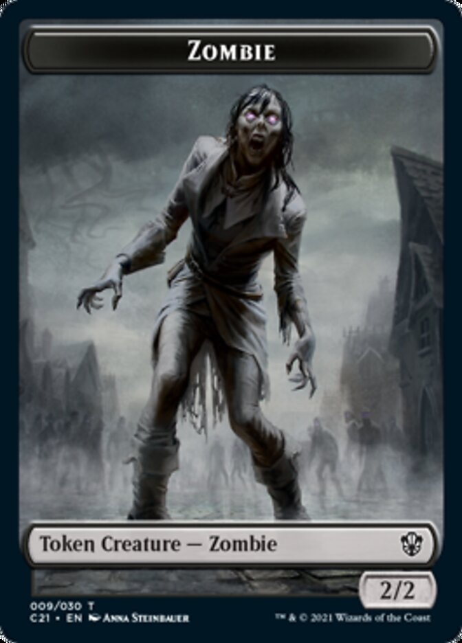 Zombie // Spirit Token [Commander 2021 Tokens] | Dumpster Cat Games