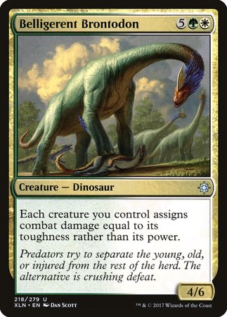 Belligerent Brontodon [Ixalan] | Dumpster Cat Games