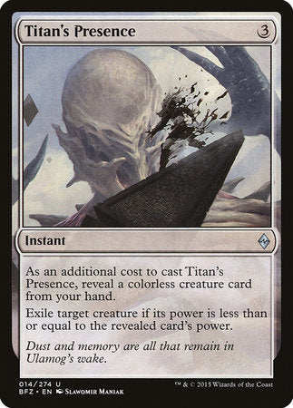 Titan's Presence [Battle for Zendikar] | Dumpster Cat Games
