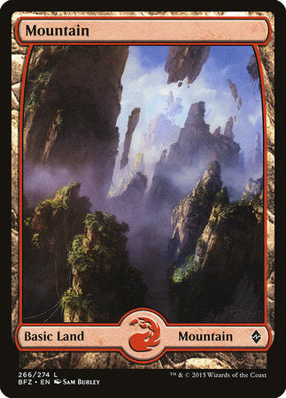 Mountain (266) - Full Art [Battle for Zendikar] | Dumpster Cat Games