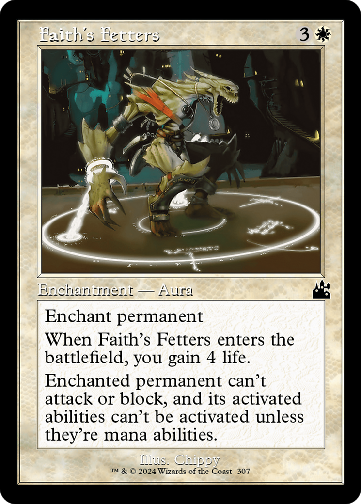 Faith's Fetters (Retro Frame) [Ravnica Remastered] | Dumpster Cat Games