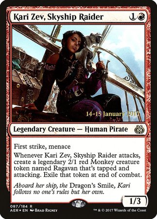 Kari Zev, Skyship Raider [Aether Revolt Promos] | Dumpster Cat Games