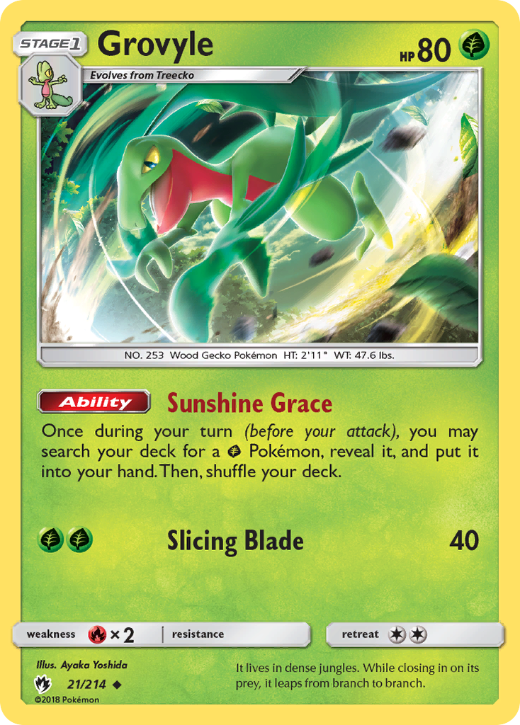 Grovyle (21/214) [Sun & Moon: Lost Thunder] | Dumpster Cat Games