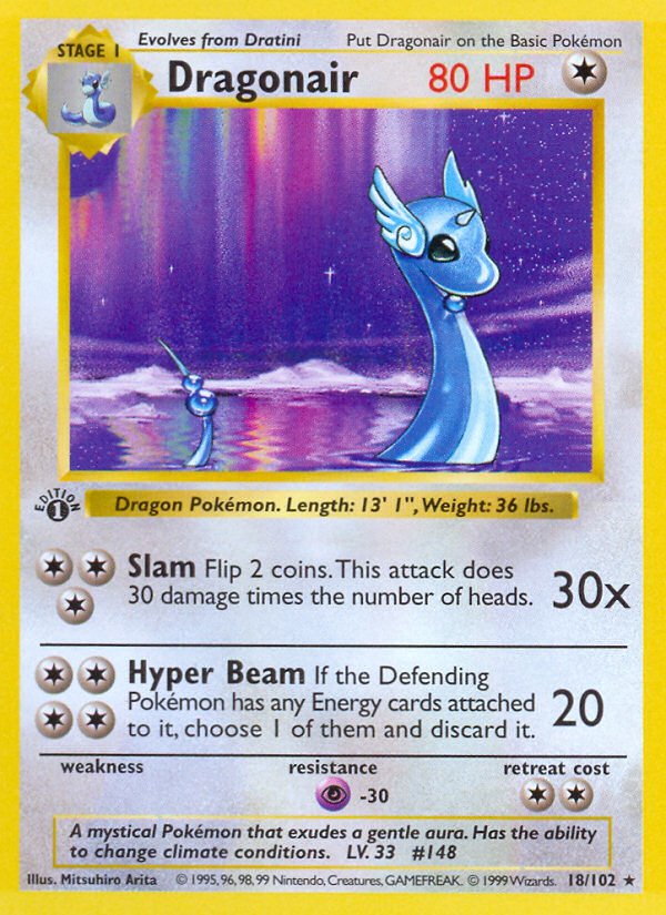 Dragonair (18/102) (Shadowless) [Base Set 1st Edition] | Dumpster Cat Games