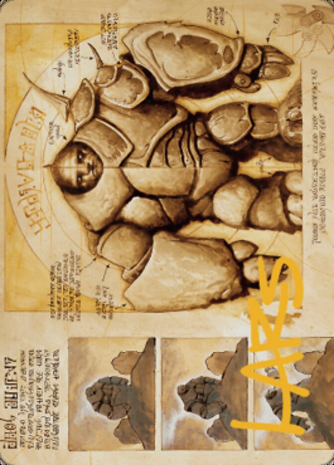 Precursor Golem Art Card (Gold-Stamped Signature) [The Brothers' War Art Series] | Dumpster Cat Games