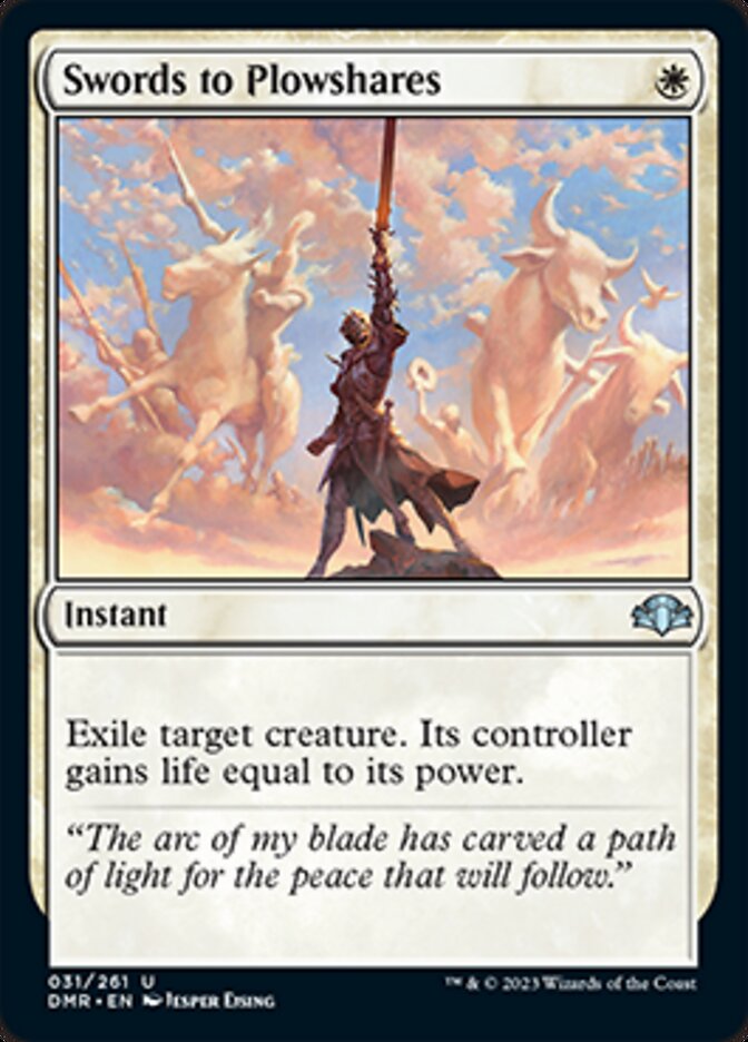 Swords to Plowshares [Dominaria Remastered] | Dumpster Cat Games