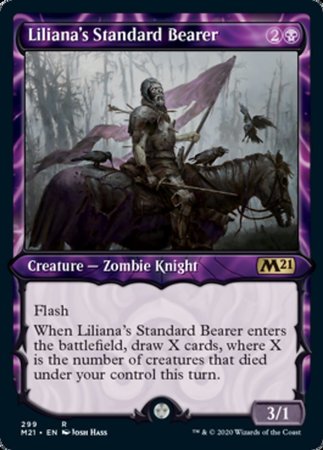 Liliana's Standard Bearer (Showcase) [Core Set 2021] | Dumpster Cat Games