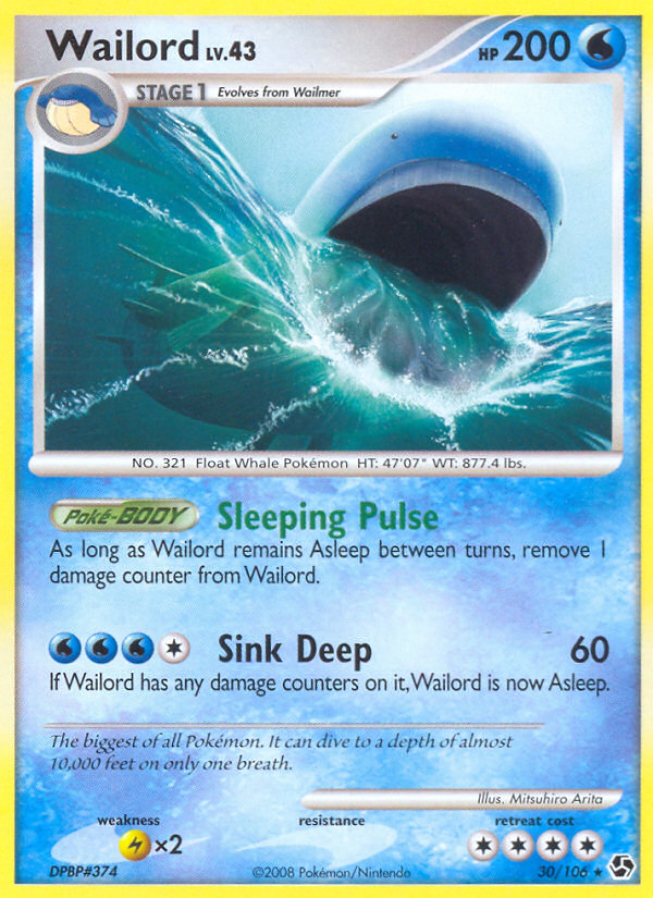 Wailord (30/106) [Diamond & Pearl: Great Encounters] | Dumpster Cat Games