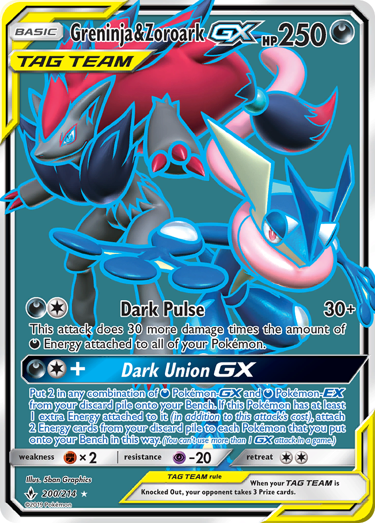 Greninja & Zoroark GX (200/214) [Sun & Moon: Unbroken Bonds] | Dumpster Cat Games