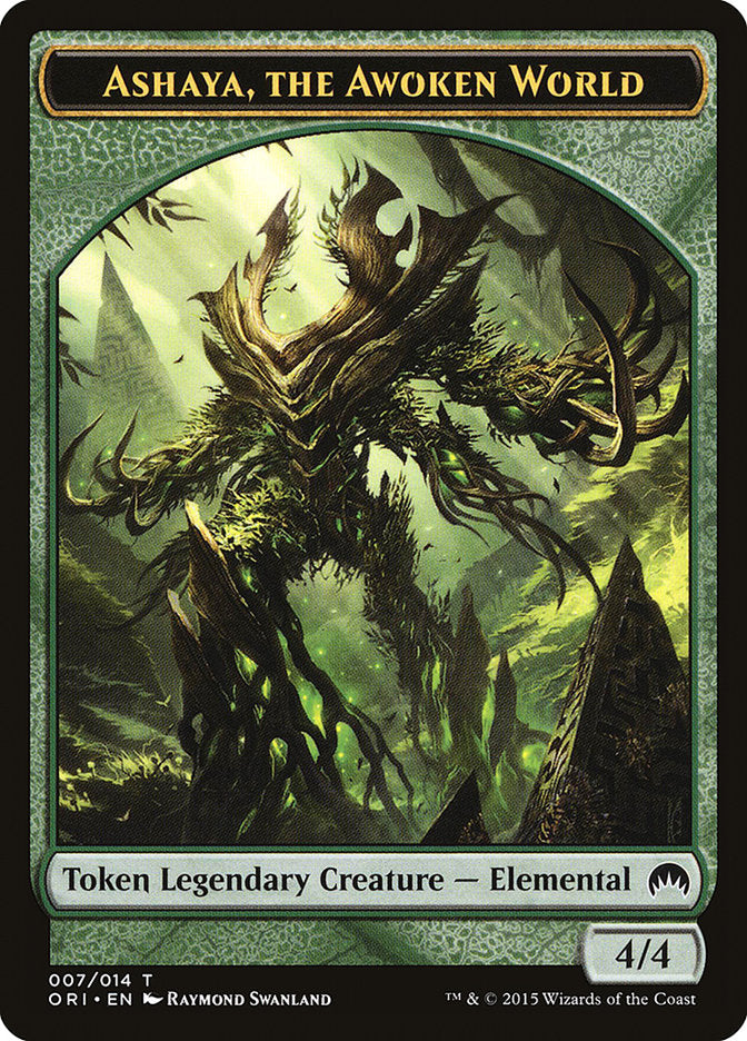 Ashaya, the Awoken World [Magic Origins Tokens] | Dumpster Cat Games