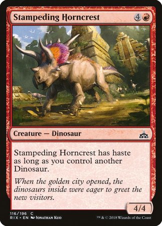 Stampeding Horncrest [Rivals of Ixalan] | Dumpster Cat Games