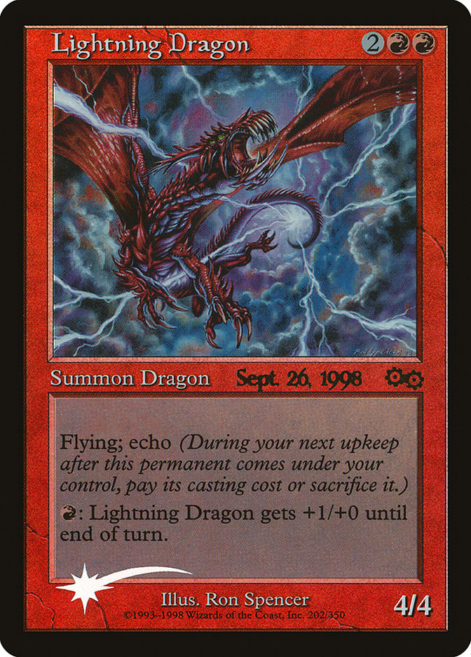 Lightning Dragon [Urza's Saga Promos] | Dumpster Cat Games