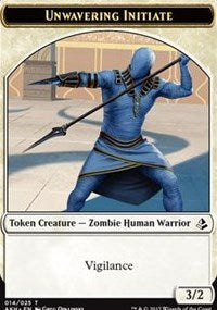 Unwavering Initiate // Wurm Token [Amonkhet Tokens] | Dumpster Cat Games