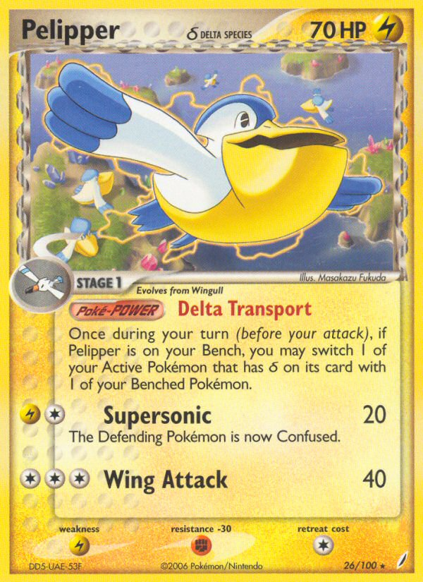 Pelipper(26/100) (Delta Species) [EX: Crystal Guardians] | Dumpster Cat Games