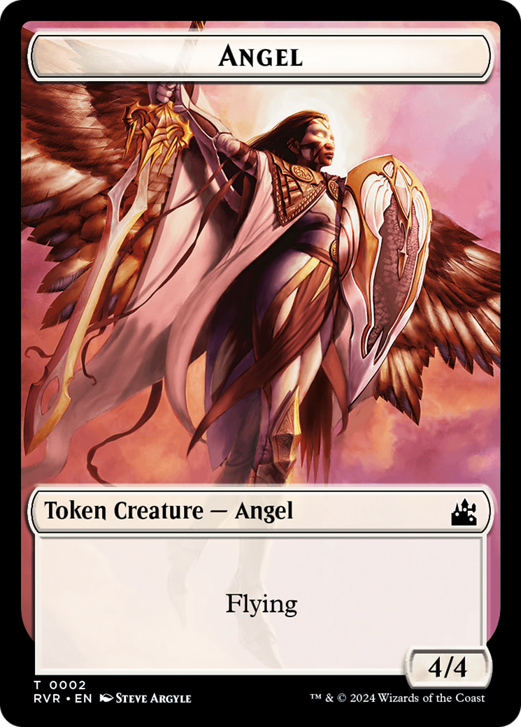 Bird // Angel (0002) Double-Sided Token [Ravnica Remastered Tokens] | Dumpster Cat Games