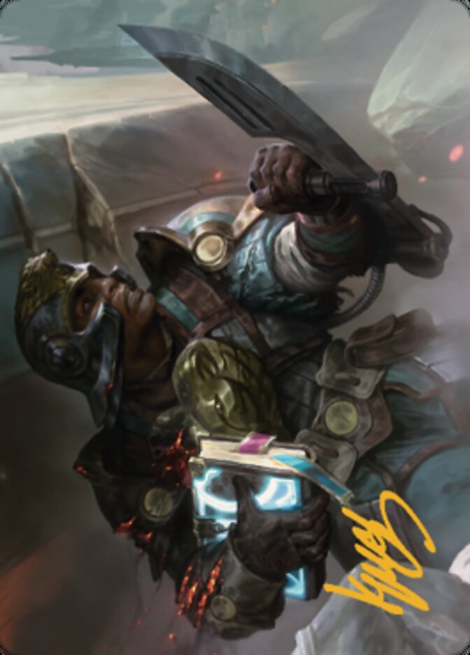 Retrieval Agent Art Card (Gold-Stamped Signature) [The Brothers' War Art Series] | Dumpster Cat Games