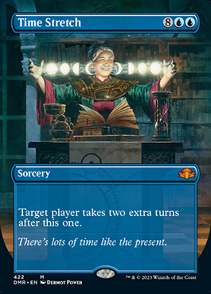 Time Stretch (Borderless Alternate Art) [Dominaria Remastered] | Dumpster Cat Games