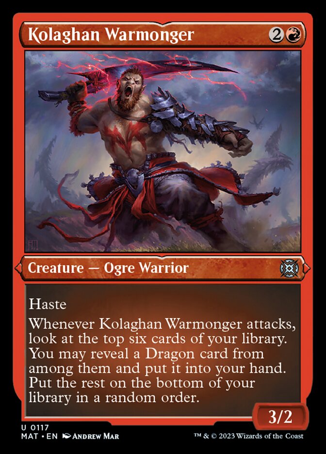 Kolaghan Warmonger (Foil Etched) [March of the Machine: The Aftermath] | Dumpster Cat Games