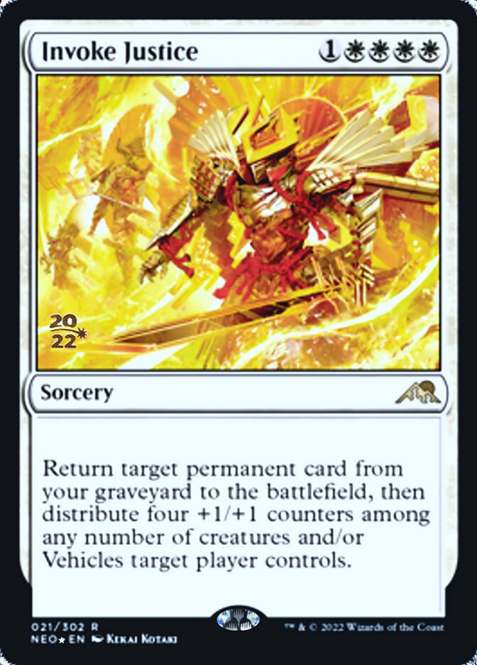 Invoke Justice [Kamigawa: Neon Dynasty Prerelease Promos] | Dumpster Cat Games