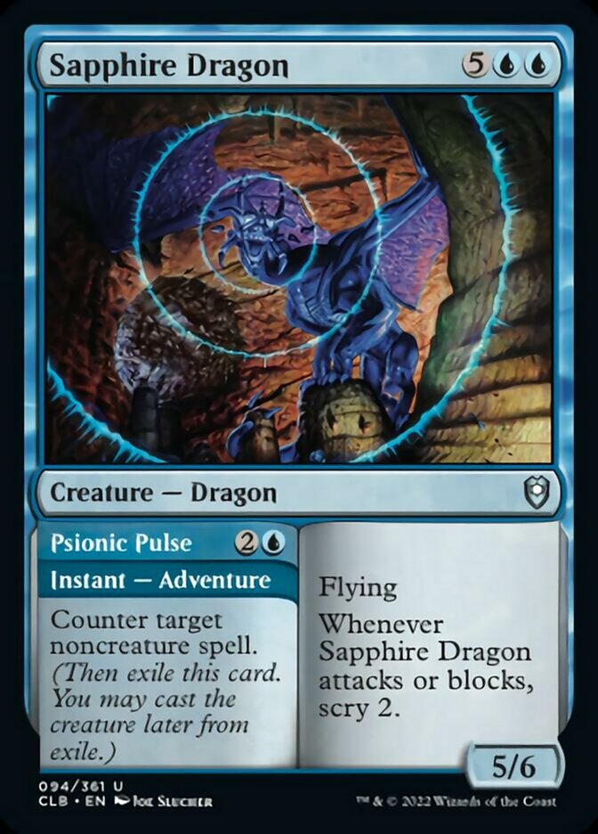 Sapphire Dragon // Psionic Pulse [Commander Legends: Battle for Baldur's Gate] | Dumpster Cat Games