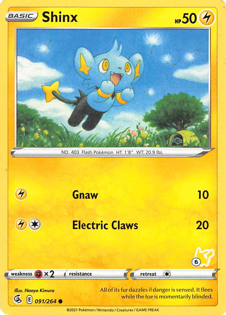 Shinx (091/264) (Pikachu Stamp #6) [Battle Academy 2022] | Dumpster Cat Games