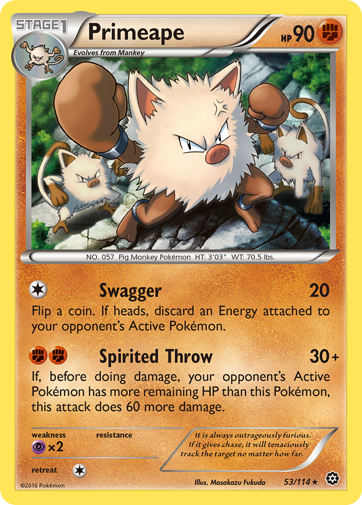 Primeape (53/114) [XY: Steam Siege] | Dumpster Cat Games