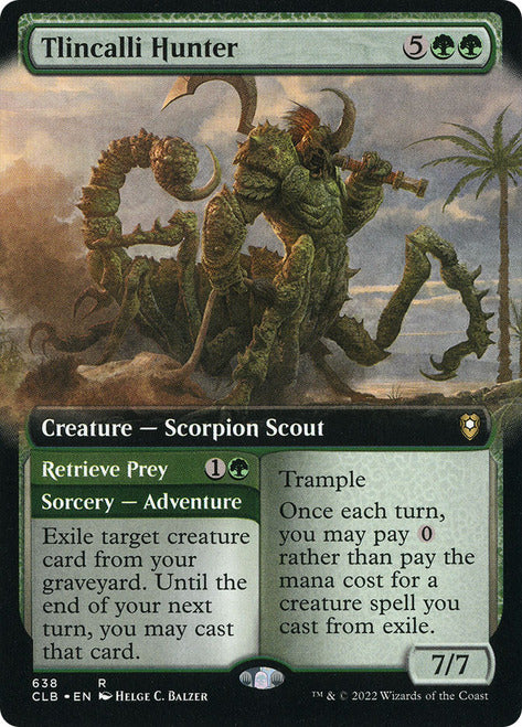 Tlincalli Hunter // Retrieve Prey (Extended Art) [Commander Legends: Battle for Baldur's Gate] | Dumpster Cat Games