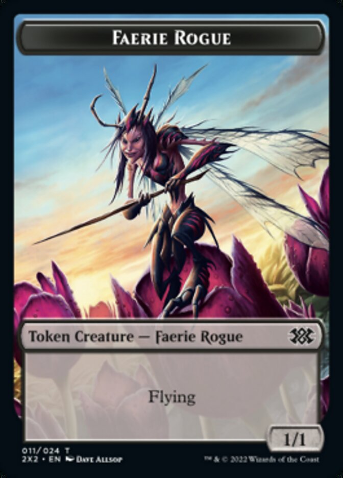 Faerie Rogue // Vampire Double-sided Token [Double Masters 2022 Tokens] | Dumpster Cat Games
